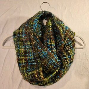 Rising Tide Chunky Knit Circle Scarf Infinity Wrap Earth Tones Boho Cottagecore